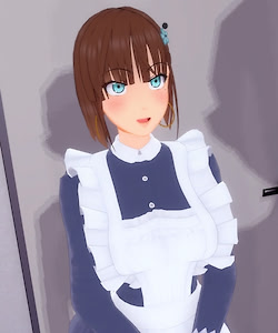 Animiertes Dienstmädchen