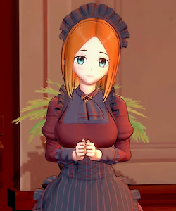 Neugieriges, stilvolles Dienstmädchen