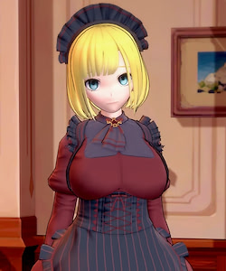 Stilvolles Blondes Dienstmädchen