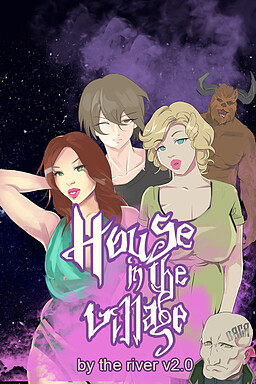 House in the village by the river