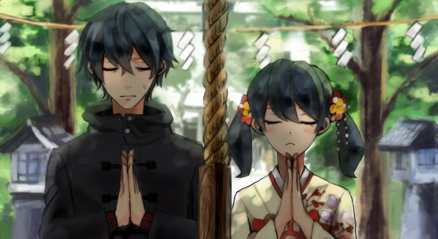 이쿠요 신사에 남동생이랑!