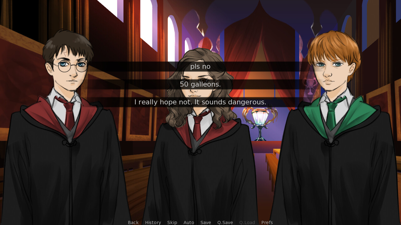 Harry Potter and the NLP Generated Visual Novel