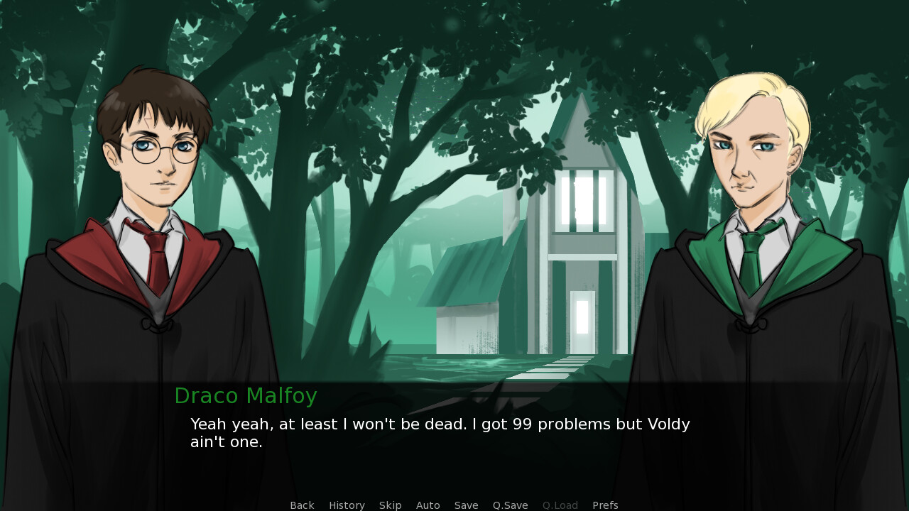 Harry Potter and the NLP Generated Visual Novel