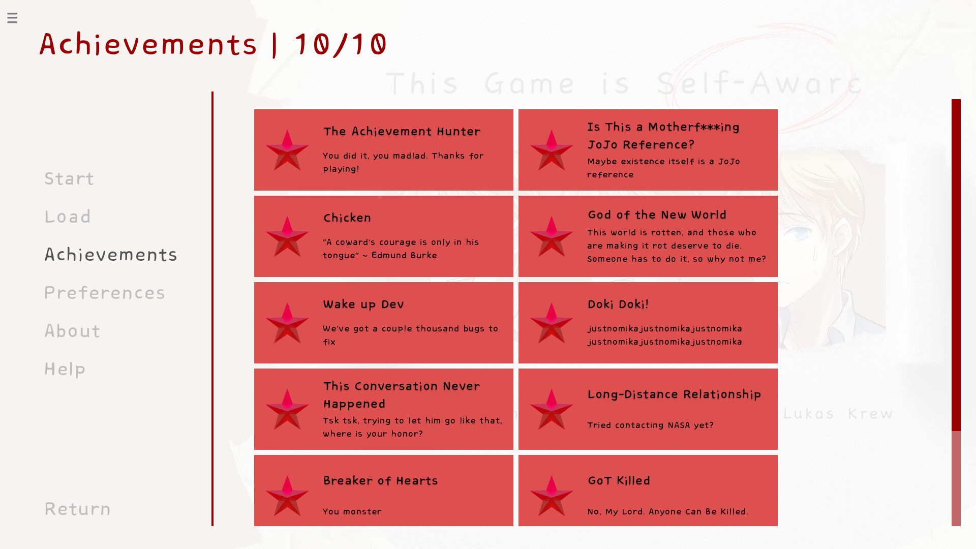 This Game is Self-Aware